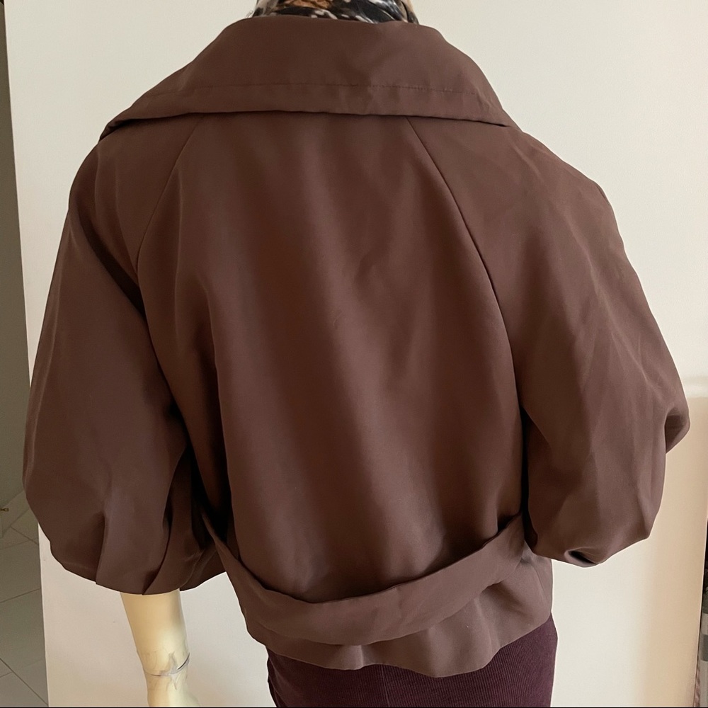 Population Brown Cropped Jacket With Oversized Co… - image 6